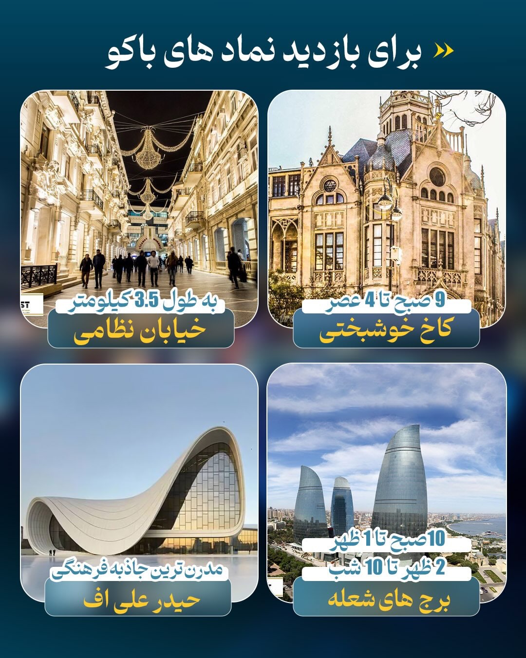 بازدید از نمادها و بناهای معروف باکو